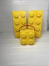 Set of 3 Lego Yellow Stackable Storage Container