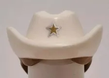 Lego Cowgirl Hat With Star & Medium Nougat Hair In Braid Pattern For Minifigure