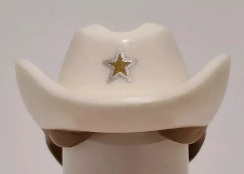 Lego Cowgirl Hat With Star & Medium Nougat Hair In Braid Pattern For Minifigure