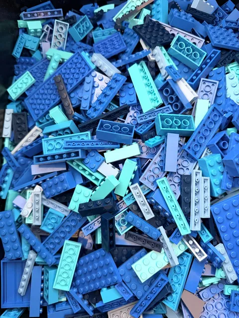 LEGO Blue Azure DBlue MBlue Random Loose Bulk Parts 1LB Used Clean - REBRICKS