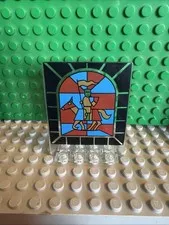 1x LEGO Door Drehtür B-Stock Worn 2x5x5 Clear Stained Glass Knight 30102px2
