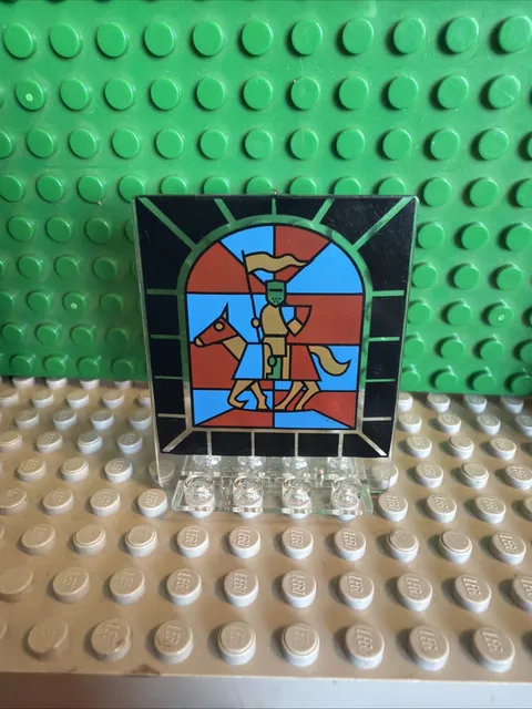 1x LEGO Door Drehtür B-Stock Worn 2x5x5 Clear Stained Glass Knight 30102px2