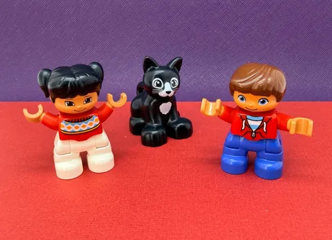 Lego ☆ Duplo ☆ Family Figures : Kids & Pet Cat - Boy & Girl Mixed Lot #3
