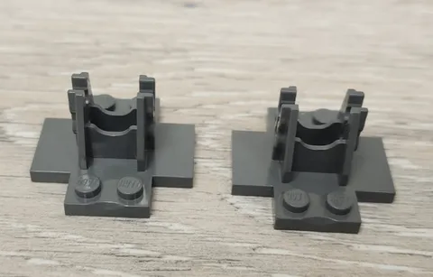 Lego 41733 Dark Bluish Gray Sports Soccer Goalie Stick Holder Base Duel Lot Of 2