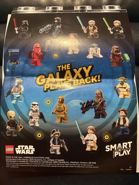 Original Promo Lego Star Wars Smart Play Sticker Sheet Galaxy Plays Back