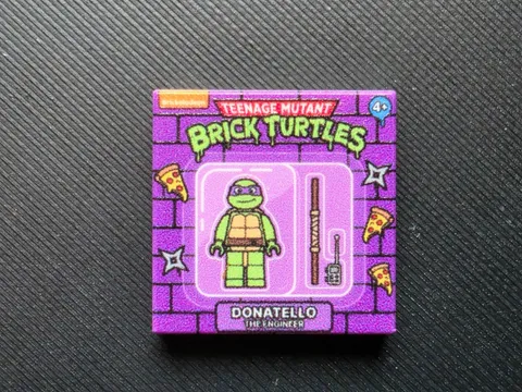 TMNT Donatello  Parody Action Figure Package Custom printed original 2x2 tile