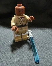 LEGO Star Wars Mace Windu Master Jedi Minifig W/Blue Lightsaber