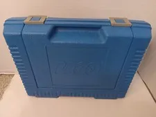 Vintage 1984 Lego Bin Blue Hard Plastic Carrying Case Storage Box Clasp Toy