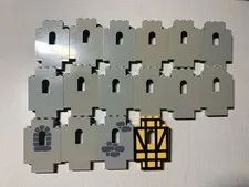 LEGO Lot of 16 Vintage Castle 2x5x6 wall panel window 4444