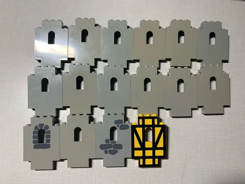 LEGO Lot of 16 Vintage Castle 2x5x6 wall panel window 4444