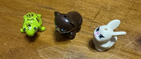 Lot Of 3 Replacement Figures Lego Friends Bubbles Turtle Biscuit Bear Rabbit
