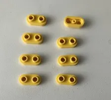 LEGO 8x NEW Plate 1x2 Rounded w/ Open Studs YELLOW #35480