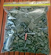 1.10 LBS LEGO Genuine Bulk Lot Dark Gray Bricks Pieces Some Technic Pieces