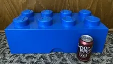 HUGE 19" LEGO STORAGE BRICK Blue Stackable ROOM COPENHAGAN 8 Pins