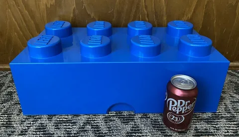HUGE 19" LEGO STORAGE BRICK Blue Stackable ROOM COPENHAGAN 8 Pins