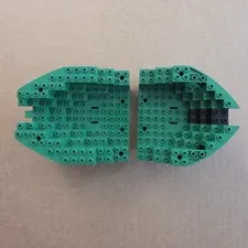 Vintage LEGO 6250 - 2 pieces of pirate black boat hull, bow and stern 