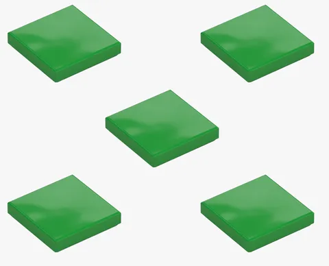 5 New LEGO Bright Green 2x2 Tile smooth flat panel tiles 3068 6294513
