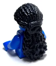 Lego - Minifigure Hair - Black, Ponytail, Coiled, Braided, Long