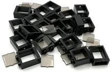 Lego New 20 Black Windows and Glass 1 x 2 x 2 Flat Front Parts