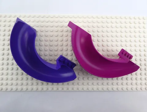 Lego 2 Playground Slides 7x12x8 1/3 Curved 180 Degrees Magenta Dk Purple (11267)