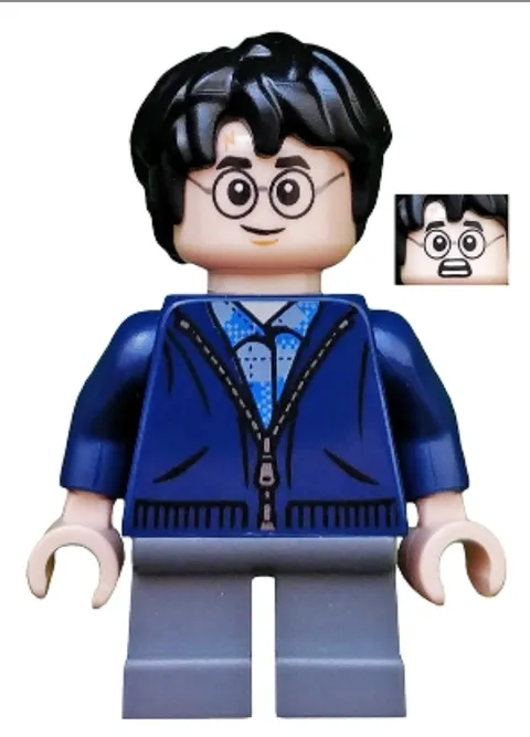 LEGO Harry Potter Dark Blue Zip Up Short Legs Minifigure HP153 Genuine