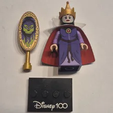 LEGO Disney 100 Minifigure - Evil Queen w/ Crown, Cape, Mirror, Base 