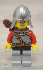 Lego cas448 Kingdoms Lion Knight Scale Mail Chest Strap Belt Helmet Minifigure