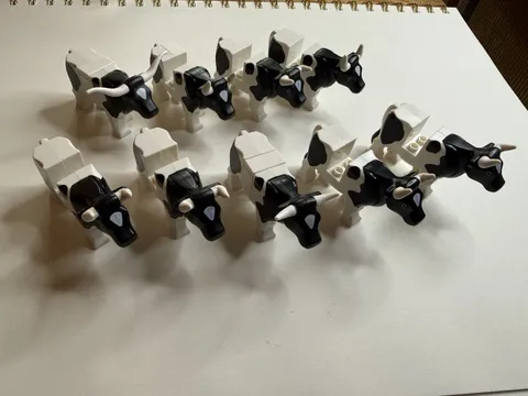 Lego Animal Black And White Spotted Cow Lot Of 9 RARE
