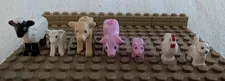 Lego Farm Animal Lot of 7 Sheep Calf Pigs Chicken Kitten:  See Pics.