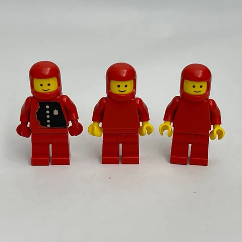 Vintage Lego Red Minifigs Figures Replacement Parts Pieces Lot of 3