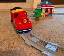 Lego Duplo 10874 Steam Train w/Action  & Lights, Tested/Works Great, Complete