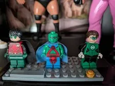 LEGO DC Robin Green Lantern Martian Manhunter Minifigures w/ Capes Lot of 3