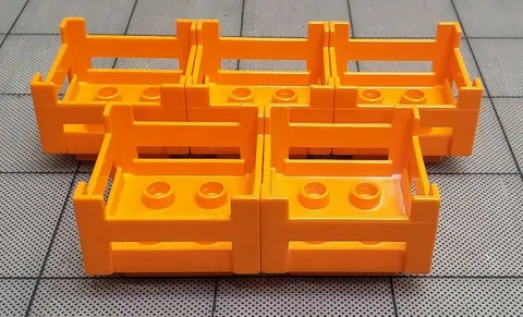 Lego Duplo Crate Items 5 Storage Crates Orange