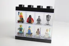 lego star wars etc minifigures display case with 8 figures black display case