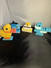 LEGO DUPLO Mixed Lot Duck Helicopter Birthday Cake Animal Building Blocks