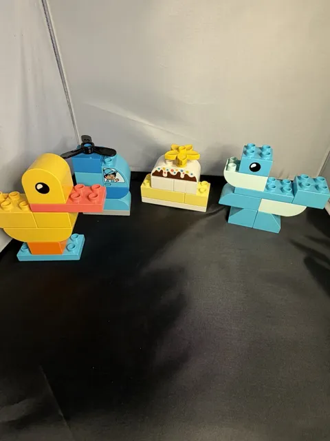 LEGO DUPLO Mixed Lot Duck Helicopter Birthday Cake Animal Building Blocks