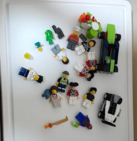 LEGO Minifigures Bulk Lot w/ Spider-Man Minifigure, Accessories & Small Vehicles