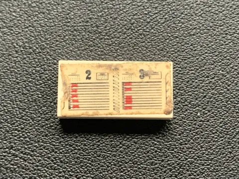 LEGO PART 3069PB0075 WHITE TILE 1X2 WITH CALENDAR STICKER 6364 PARAMEDIC UNIT