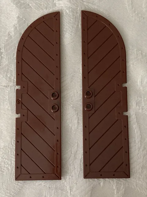 LEGO Castle, Kingdoms: 2 Reddish Brown Doors, 1 x 4 x 11 1/3, 33216, 8813, PARTS