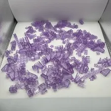 LEGO 5.5 Ounces Of Glitter Trans-Purple Brick Lot Uncommon Pieces City Disney