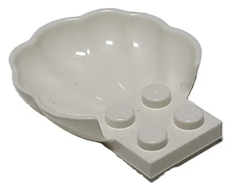 White Lego 18970 Clam Scallop Shell with 4 Studs Friends Accessory
