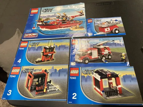 LEGO City 7207 7240 (2, 3, 4) 7239 (1, 2)  Fire House Boat Manuals ONLY Lot 05