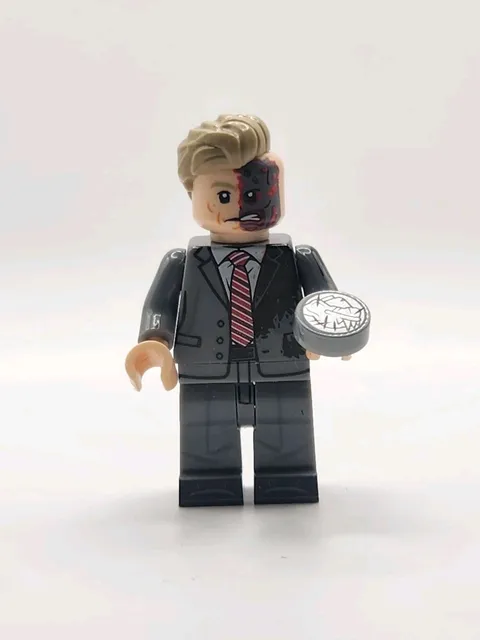 Two Face Custom Minifigure Harvey Dent Gotham Villain Coin Batman Compatible Fig