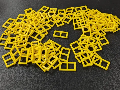 LEGO x100 New # 60608 Yellow Pane for Window 1 x 2 x 3 Thick Corner Tabs