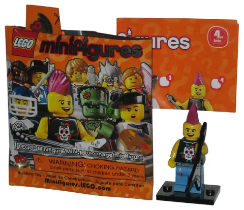 LEGO Series 4 Punk Rocker Pink Hair (2011) MiniFigure Toy Figure