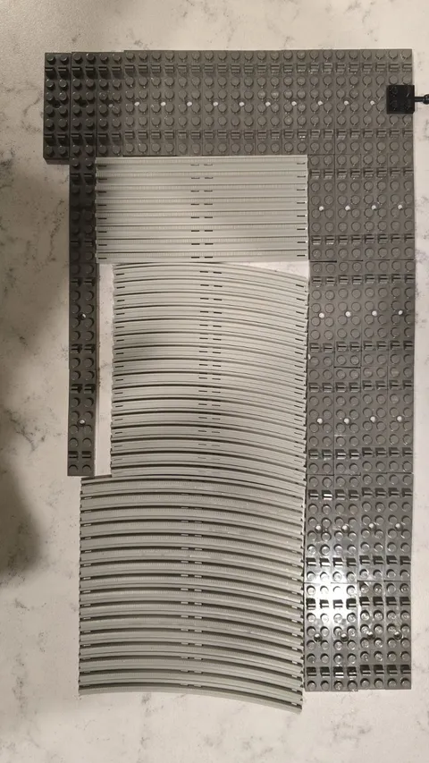 LEGO Train Tracks - 40 Dark Gray Rails 37 Base Plates 