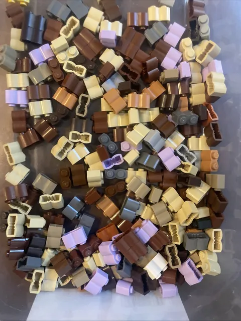 LEG0- #30136-multiple Colors BRICK  1 X 2  LOG PROFILE- Lot As Pictured