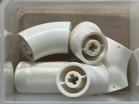 LEGO Parts - White Brick, Round 2 x 2 D. 45 degrees Elbow - No 65473 - QTY 5