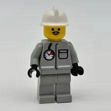 LEGO Vintage Classic Town Firefighter Minifigure Air Gauge Light Gray Jacket