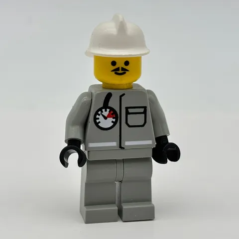 LEGO Vintage Classic Town Firefighter Minifigure Air Gauge Light Gray Jacket